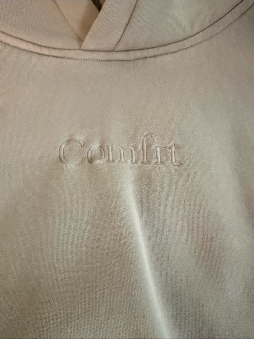 Comfort Embroidered Women's Hoodie Sweater - neutral color